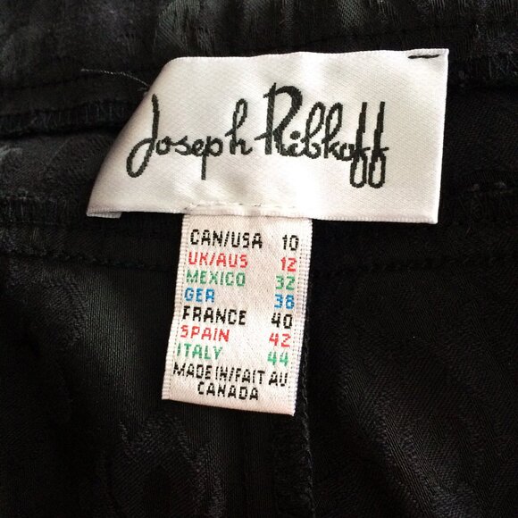 Joseph Ribkoff Womens Black Pants Sz 10 x 30 Floral Damask Pattern Ankle Slim - Picture 5 of 6